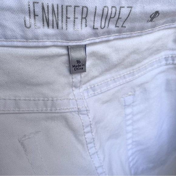 Sexy Jennifer Lopez White Lace Up White Mid-Rise 5 Pocket Jeans Women’s Plus … - Picture 9 of 10